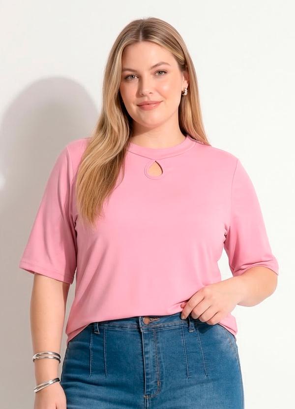 Blusa (Rosa) em Malha de Poli�ster