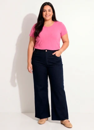 Marguerite - Blusa Rosa em Ribana Canelada - MARGUERITE