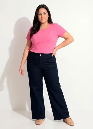 Marguerite - Blusa Rosa em Ribana Canelada - MARGUERITE