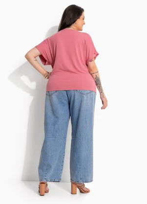 Marguerite - Blusa Rosa Envelhecido em Malha de Viscose com Elastano - MARGUERITE
