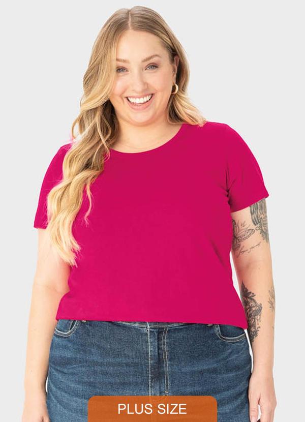Malwee Plus - Blusa Rosa Escuro Tradicional em Malha