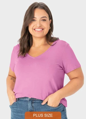 Malwee Plus - Blusa Rosa Mullet em Viscose - MALWEE PLUS