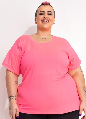 Marguerite - Blusa Rosa Neon em Microfibra - Dry Fit Uv50+ - MARGUERITE