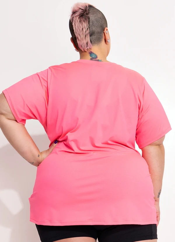 Marguerite - Blusa Rosa Neon em Microfibra - Dry Fit Uv50+ 2