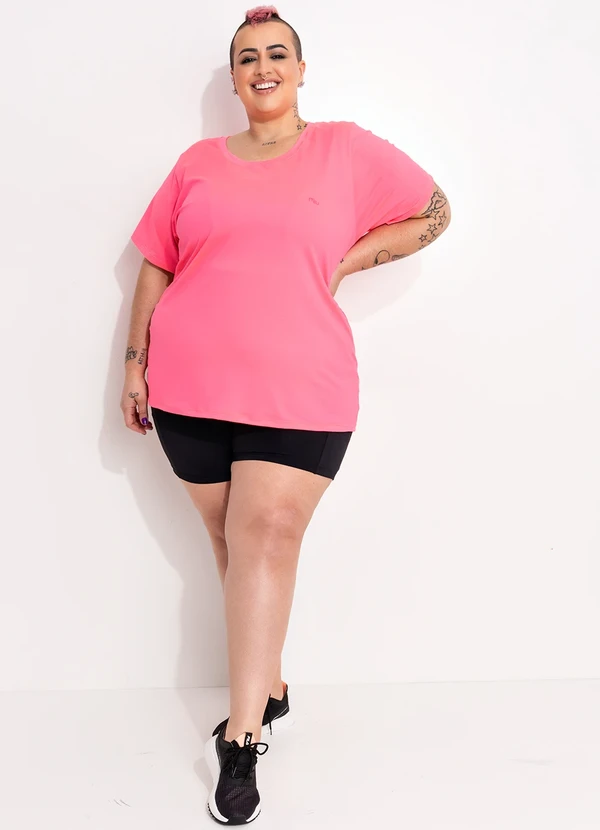 Marguerite - Blusa Rosa Neon em Microfibra - Dry Fit Uv50+ 3