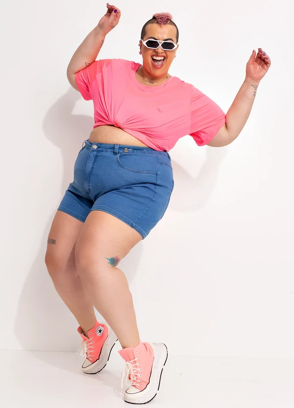 Marguerite - Blusa Rosa Neon em Microfibra - Dry Fit Uv50+ 6