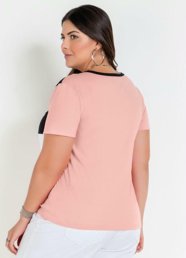 Marguerite - Blusa Rosa Tricolor Plus Size 2