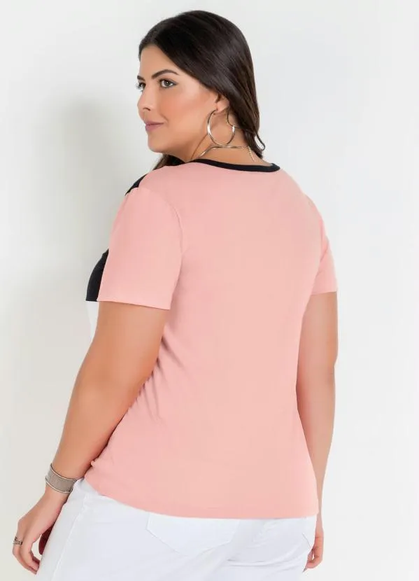 Marguerite - Blusa Rosa Tricolor Plus Size 2