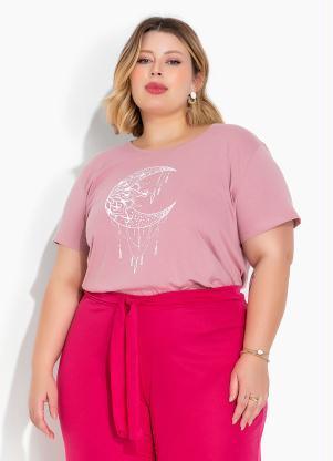 Blusa (Ros) com Estampa e Strass Plus Size