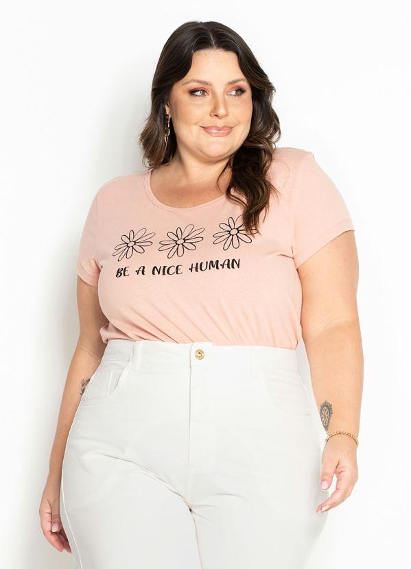 Blusa (Salmo) com Estampa na Frente Plus Size