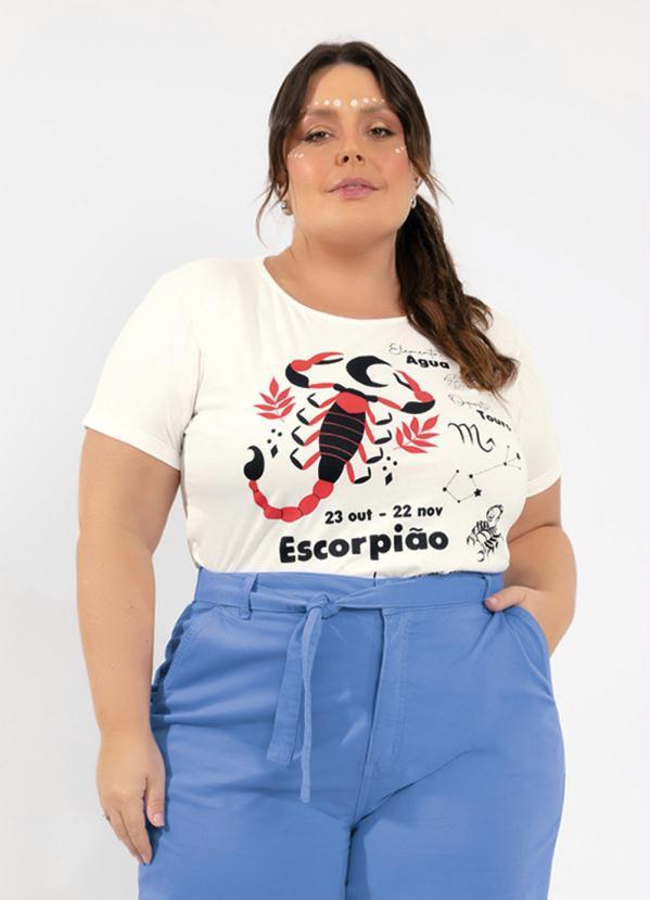 Marguerite - Blusa Signo Escorpião Off White Plus Size