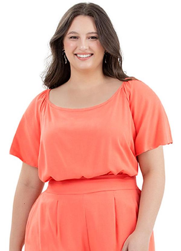Rezzato - Blusa Soft Summer Plus Size Feminino Laranja