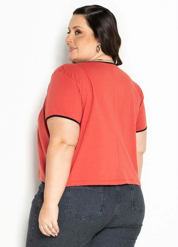 Marguerite - Blusa Terracota com Franzidos Plus Size 4
