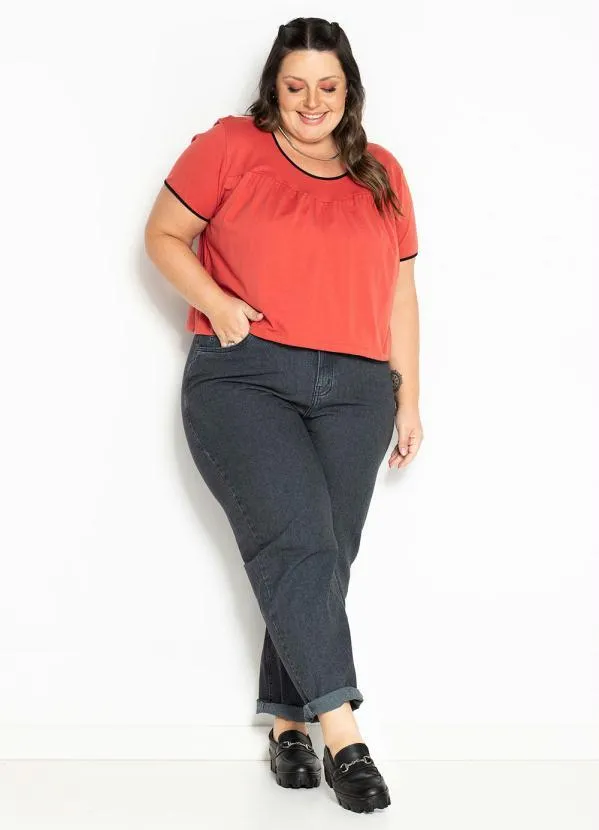 Marguerite - Blusa Terracota com Franzidos Plus Size 2