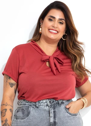 Marguerite - Blusa Terracota em Malha Flamê - MARGUERITE