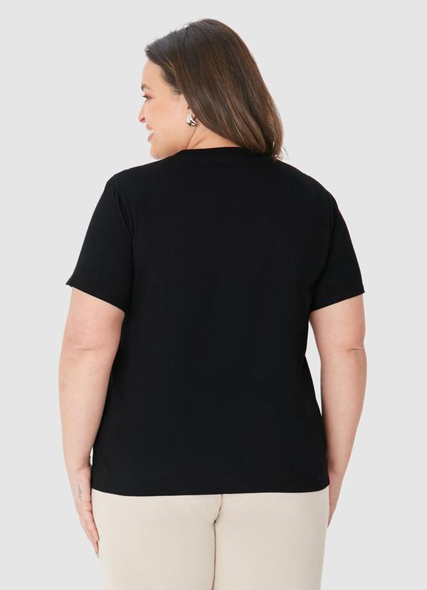 Malwee - Blusa Tradicional Mulher com Flor Preto 2
