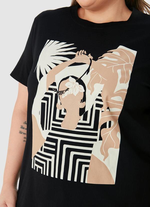 Malwee - Blusa Tradicional Mulher com Flor Preto 3