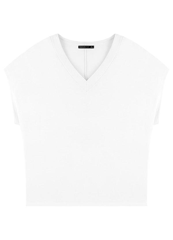 Rezzato - Blusa V Style Adulto Plus Size Feminino Branco 2