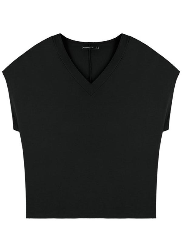 Rezzato - Blusa V Style Adulto Plus Size Feminino Preto