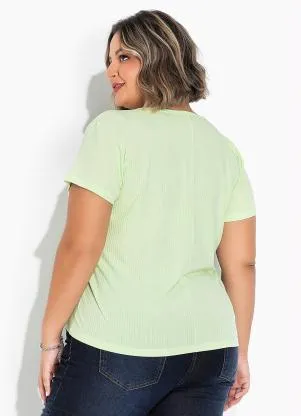 Marguerite - Blusa Verde Clara com Torção na Frente Plus Size - MARGUERITE