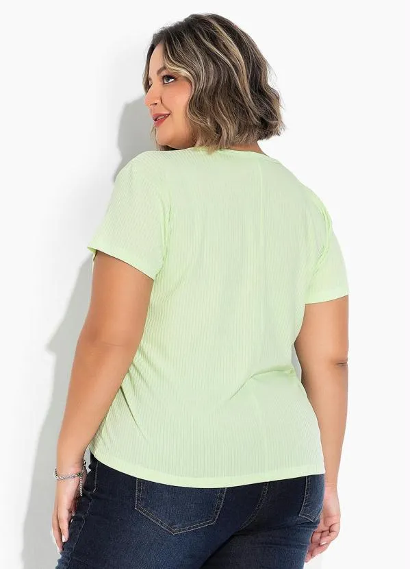 Marguerite - Blusa Verde Clara com Torção na Frente Plus Size 4