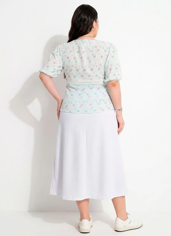 Marguerite - Blusa Verde Claro em Tecido Plano Bordado 5