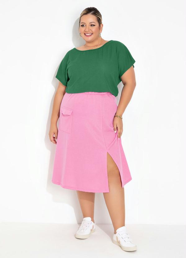 Queima Estoque - Blusa Verde com Elástico na Cintura Plus Size 3