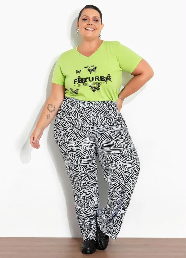 Marguerite - Blusa Verde com Estampa Plus Size 4