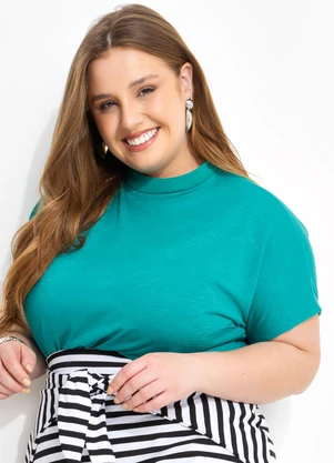 Marguerite - Blusa Verde em Malha Flamê - MARGUERITE