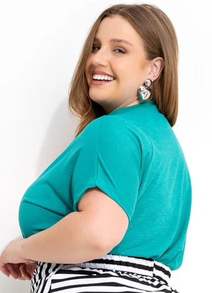 Marguerite - Blusa Verde em Malha Flamê - MARGUERITE
