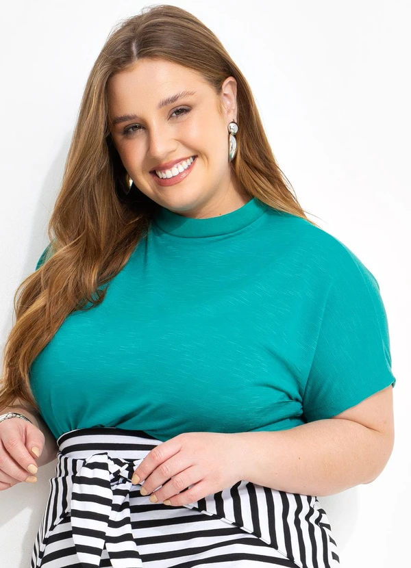 Marguerite - Blusa Verde em Malha Flamê