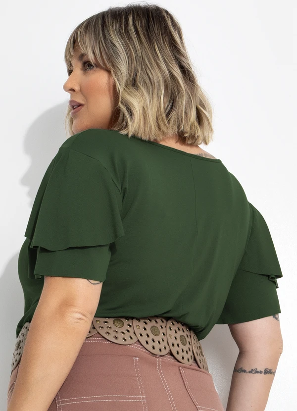 Marguerite - Blusa Verde Escuro em Malha de Viscose 2