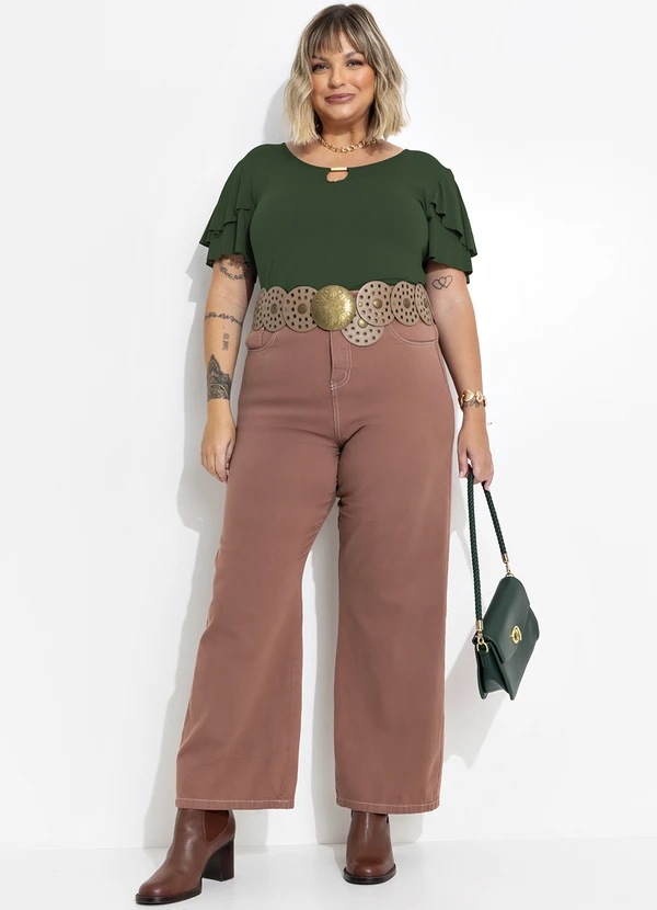 Marguerite - Blusa Verde Escuro em Malha de Viscose 6