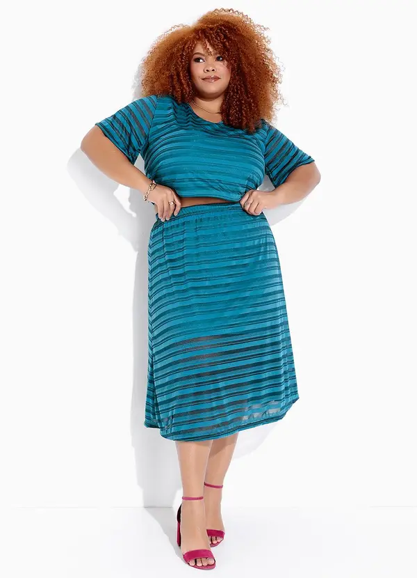 Marguerite - Blusa Verde Escuro em Malha Devorê 1