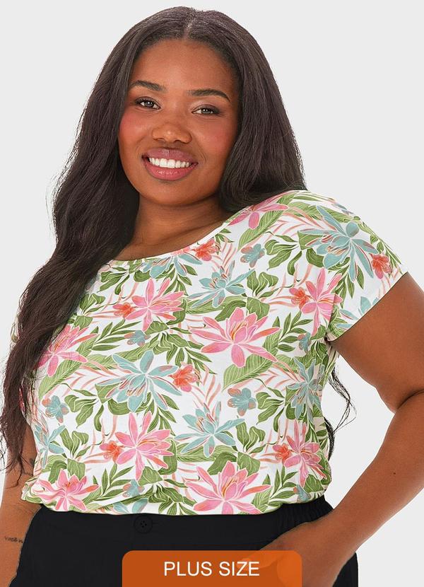Malwee - Blusa Verde Floral em Viscose