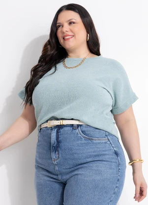 Marguerite - Blusa Verde Menta Malha Tricô - MARGUERITE