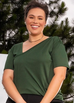 Marguerite - Blusa Verde Militar em Malha - MARGUERITE