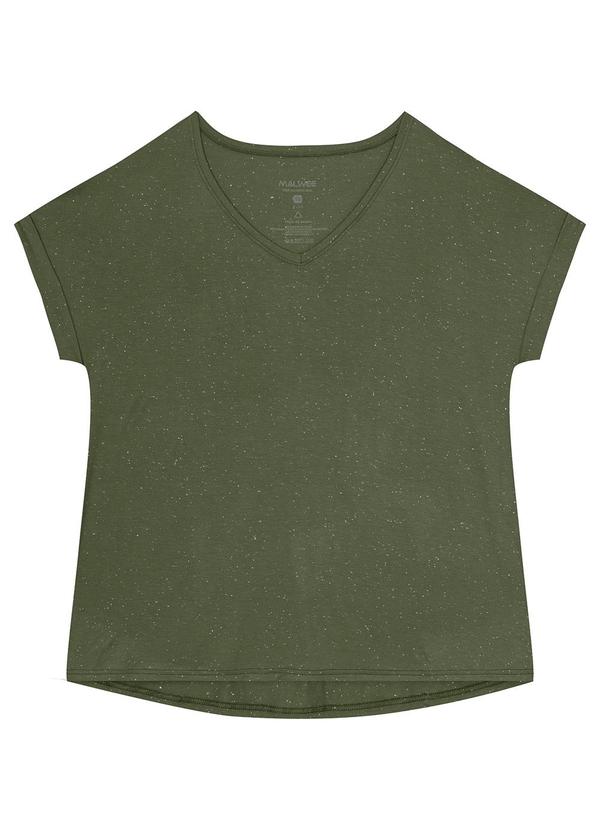 Malwee Plus - Blusa Verde Militar Mullet em Viscose Conforto 3