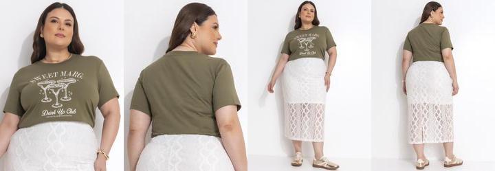 Blusa Verde Oliva em Algodo