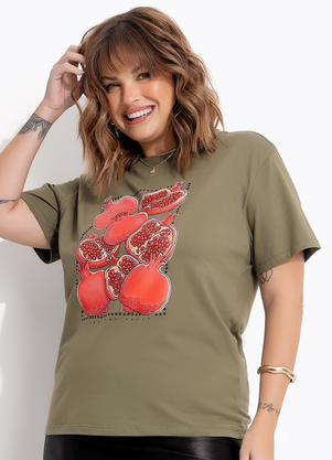 Blusa (Verde Oliva) em Algodo