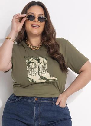 Blusa (Verde Oliva) em Malha de Algodo Penteado