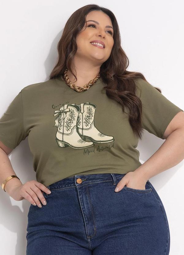 Marguerite - Blusa Verde Oliva em Malha de Algodão Penteado 3