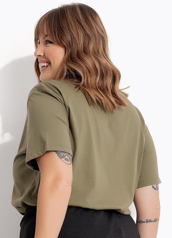 Marguerite - Blusa Verde Oliva em Malha de Algodão Penteado 6