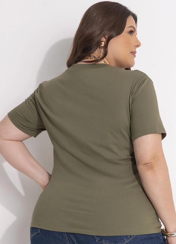 Marguerite - Blusa Verde Oliva em Malha de Algodão Penteado 1