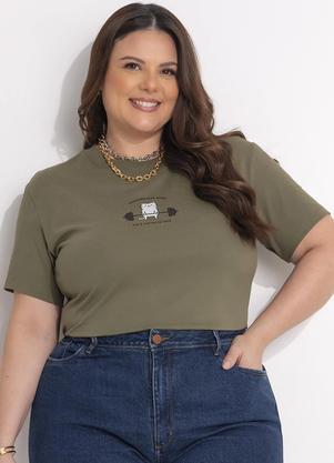 Blusa (Verde Oliva) em Malha de Algodo Penteado