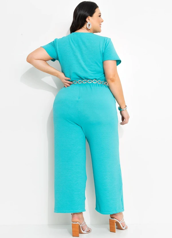 Marguerite - Blusa Verde Turquesa em Malha Anarruga 5