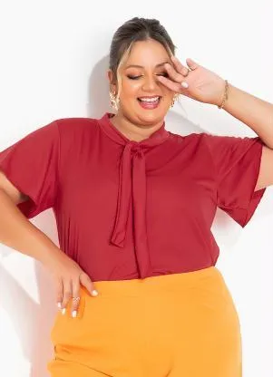 Marguerite - Blusa Vermelha com Amarração Plus Size - MARGUERITE