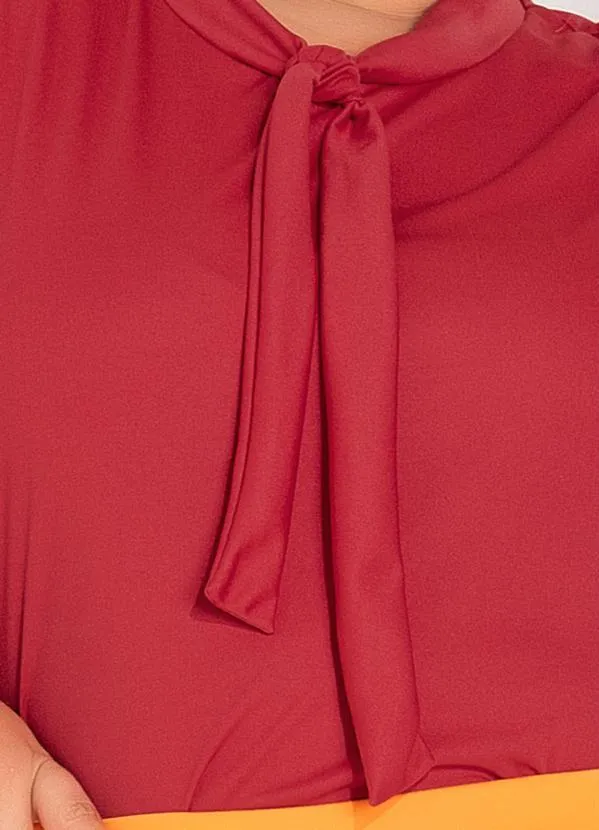 Marguerite - Blusa Vermelha com Amarração Plus Size 3