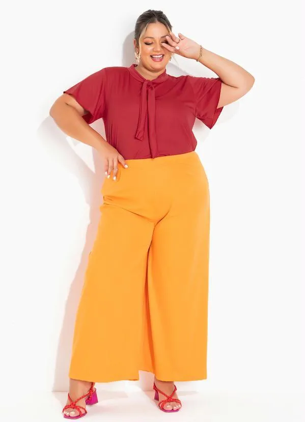 Marguerite - Blusa Vermelha com Amarração Plus Size 2