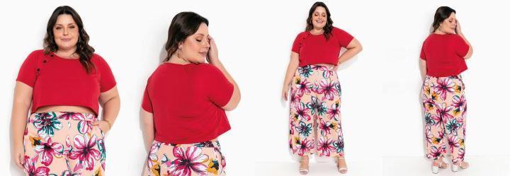 Blusa Vermelha com Botes Decorativos Plus Size
